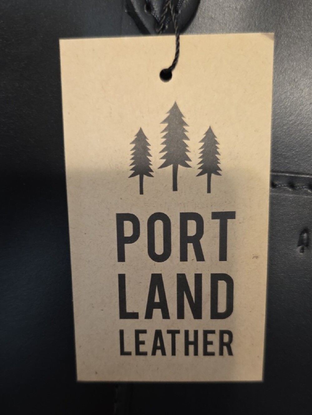 NWT Portland Leather Black Smooth Tote with Top Handles and Strap - Picture 2 of 11